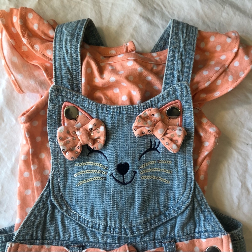 Nannette baby cat overalls